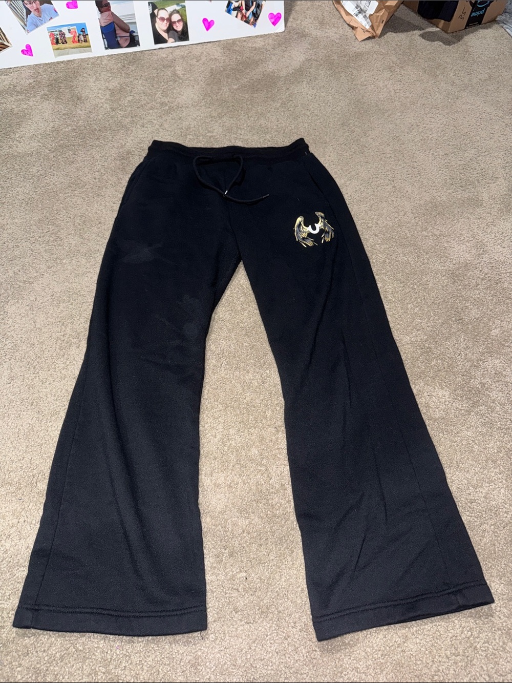 Women’s Black Sweatpants and sweater with Gold Dragon Accent from true religion